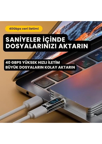 Dijital Ekranlı 40GPBS 240W Type-C To Type-C Dönüştürücü 8k 60Hz Type-C Hdmi Şarj Data Hdmi Çevirici fiyatları