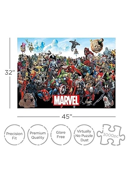 Kova Burcu Marvel Bulmaca Cast (3000 Parça Puzzle) - Resmen Lisanslı Marvel Mal ve Koleksiyon - Glare Free - Hassas Fit - Hemen Hemen Yok Dust Bulmaca - 32X45IN" fiyatları