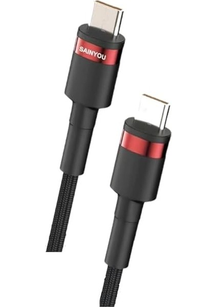 Type C To Type C 67W Pd Super Charge Süper Turbo Şarj Destekli Hasır Şarj ve Data Cable Kablosu Type C To Type C