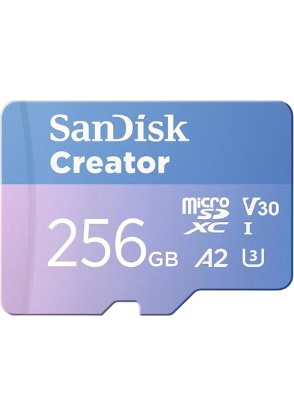 Creator 256GB 190/130MB/S Microsdxc Uhs-I A2 V30 Adaptörlü Hafıza Kartı SDSQXAV-256G-IN6MS