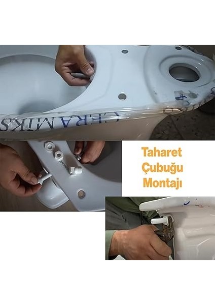 Klozet Tuvalet Taharet Çubuğu 32 cm Plastik Borulu Ayarlanabilir Kısaltılabilir U Tipli Montaj modelleri