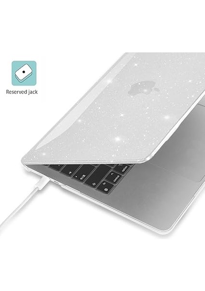 MacBook Air 13,6 ile Uyumlu M4 (A3240) M3 (A3113) M2 (A2681) 2022 2024 2025, Mac 13 Inç Case, Sert Plastik Koruyucu Kılıf + Klavye Koruması + Parlatma Bezi - Parlak Kristal fırsatları