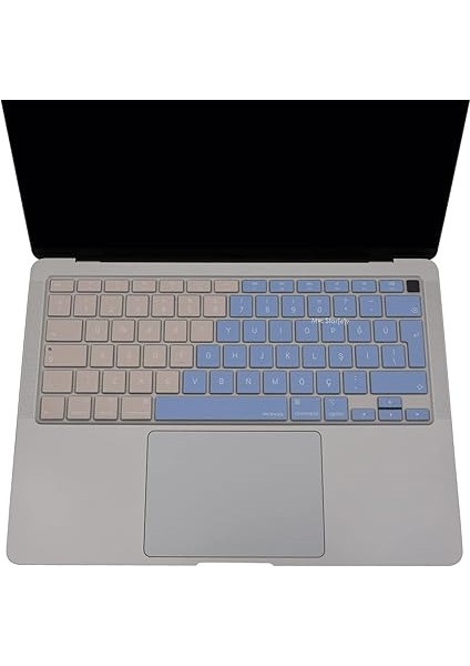 Macbook Air M1 13INÇ Klavye Koruyucu (Türkçe Q) (Touchıd'li Air) A2179 A2337 ile Uyumlu R.powder Mavi Pembe fırsatları