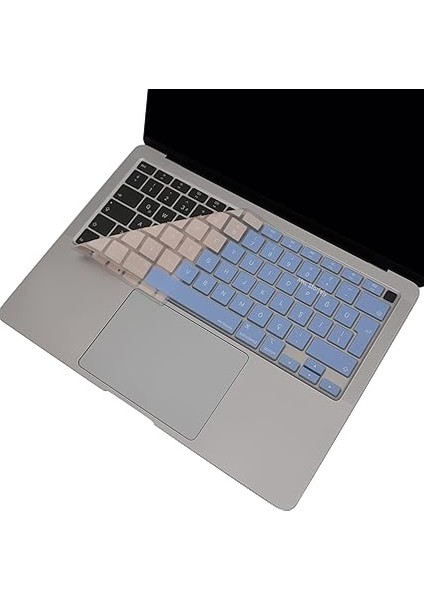 Macbook Air M1 13INÇ Klavye Koruyucu (Türkçe Q) (Touchıd'li Air) A2179 A2337 ile Uyumlu R.powder Mavi Pembe indirimleri