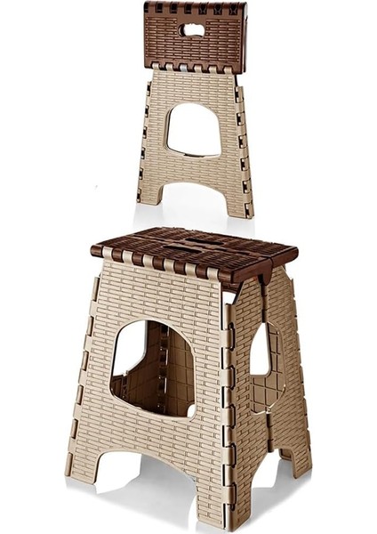 120 kg Kapasiteli Büyük Boy Katlanır Tabure - Katlanabilir Kamp Taburesi - Tabureler - 35X32X46 cm - Dükkan Taburesi - Kamp Plaj Mangal Piknik Taburesi - Katlanır Sandalye