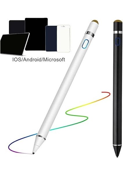 Aktif Kapasitif Kalem iPad Stylus Ios Android Uyumlu Tablet Boyama Kalemi Dokunmatik Ekran Kalemi Stylus Kalem Kumaş Kafa Evrensel Beyaz fiyatları