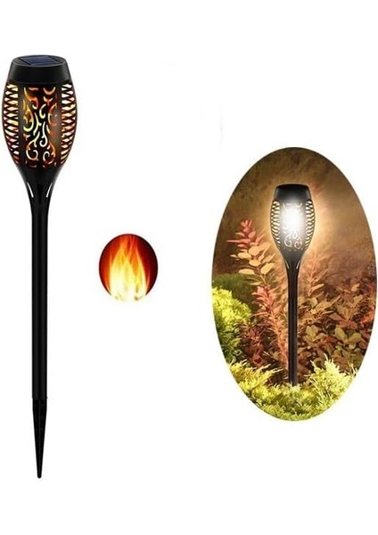 Solar Alev LED Bahçe Aydınlatma Peyzaj Lambası- 4 Adet fiyatları
