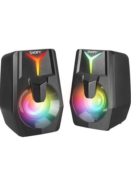 Snopy Snopy SN-X22 Style 2.0 Multimedia LED Işıklı 3W*2 Siyah USB Gaming Speaker Hoparlör fiyatları