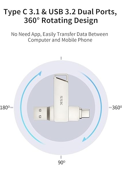 128GB USB C Flash Sürücü 200MB/S'YE Kadar Aktarım Hızı Çift Konnektörler 2'si 1 Arada Tip C+Usb 3.2 Başparmak (Jump) Sürücü Memory Stick Thunderbolt 3 Android Telefon, Macbook/pro/hava ve Daha fiyatları