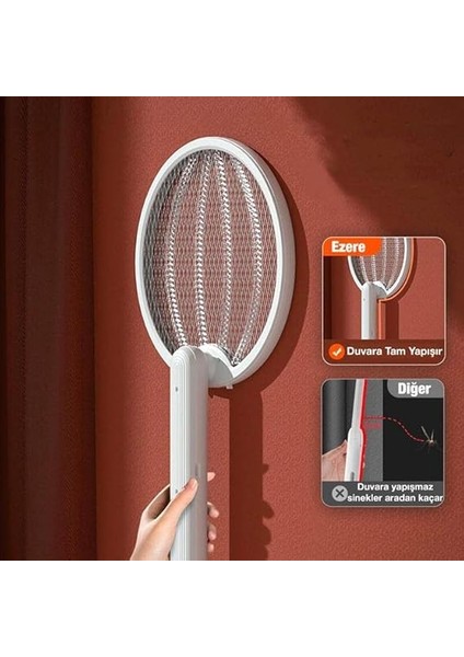 Katlanabilir USB Şarjlı 3 Katmanlı 3000V Voltaj Uv Işıklı Raket Sivrisinek Kovucu Sinek Öldürücü fiyatları