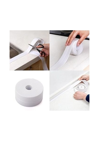 Metre 38 mm Su Sızdırmaz Bant Nem Küf Önleyici Lavabo Evye Küvet Kenar Bandı fiyatları