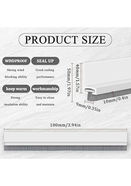 Için 100 cm Cereyan Önleyici, Kapı Contası, Fırçalı Kendinden Yapışkanlı, Esnek Silikon Fırça Contası, Ses Yalıtımı, Kapı Altı Boşlukları Için Cereyan Önleyici (Beyaz) fiyatları