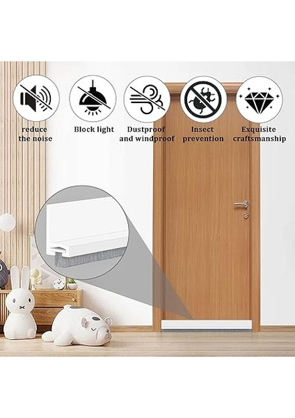 Için 100 cm Cereyan Önleyici, Kapı Contası, Fırçalı Kendinden Yapışkanlı, Esnek Silikon Fırça Contası, Ses Yalıtımı, Kapı Altı Boşlukları Için Cereyan Önleyici (Beyaz) indirimleri