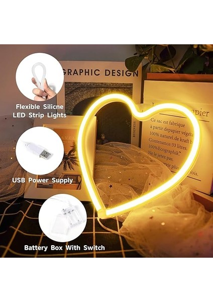 Neon Tabela, LED Işık 3-Aa Pille Çalışan Veya USB ile Çalışan Dekorasyon Lambası, Kız Odası Yurt Evlilik Yıldönümü Sevgililer Günü Anneler Günü Doğum Günü Partisi Ev Dekoru (Sıcak Beyaz) modelleri