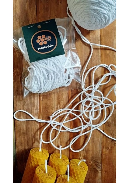 (25 Metre) Çapı 1cm ile 3 cm Arası Mumlar Için FITIL%100 Pamuk Ip