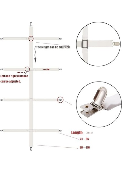 Yatak Çarşafı Klipsi, Çarşaf Kayışı Ayarlanabilir Elastik ve Sıkı, Şiltelerinizi Daha Düzenli Yapın (Beyaz) fiyatları