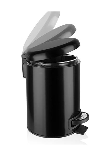 Paslanmaz Elit Pedallı Çöp Kovası Siyah 12 Lt (000302-3)