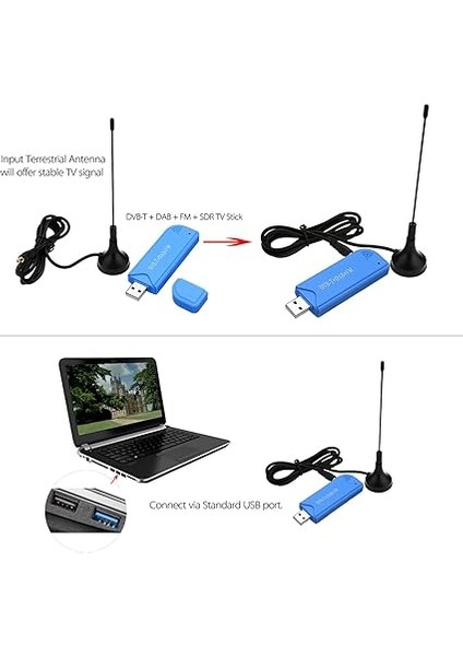 Mini Taşınabilir Dijital USB 2.0 Tv Sopa Dvb-T Dab Fm RTL2832U FC0012 Çip Destek Sdr Tuner Alıcı fiyatları