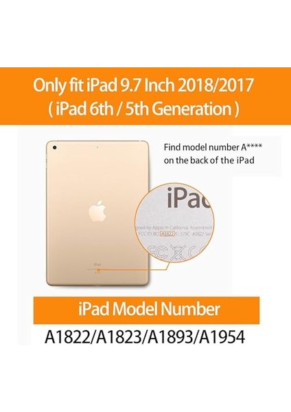 iPad 6. Nesil 2018 9,7 Inç/ipad 5. Nesil 2017 9.7 Inç Için Kılıf, Hafif Ayaklı Koruyucu Kılıf [otomatik Uyku/uyandırma] Esnek Yumuşak Tpu Arka Kapak Deri Kılıf, Siyah fiyatları