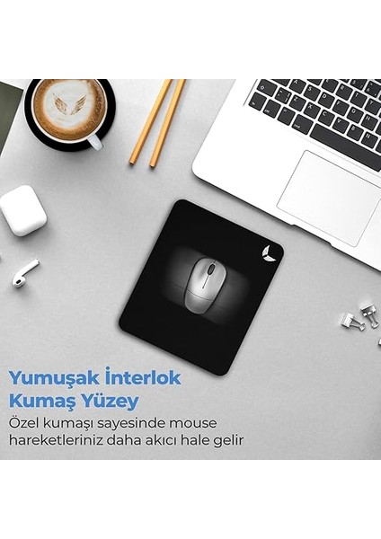 Mini Office Mouse Pad 22X18 Cm, Küçük Boy - Small Ofis Tipi Kaymaz Taban Mouse Ped, Fare Altlığı, Düz Masa Koruyucu Klavye Altı Mousepad (Siyah) fırsatları