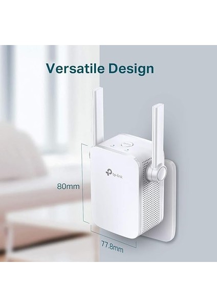 TL-WA855RE, N300 Mbps Wi-Fi Menzil Genişletici, 2 Harici Anten ve 1 Ethernet Bağlantı Noktalı Wi-Fi Güçlendirici/hotspot, Access Point Modu, Tüm Wi-Fi Yönlendiriciler ile Çalışır modelleri