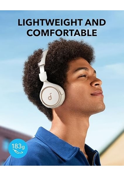 By Anker H30I Bluetooth Kulaklık, 70 Saat Oynatma, 40MM Sürücüler, Bluetooth 5.3, Ultra Hafif, Uygulama Destekli, Beyaz indirimleri