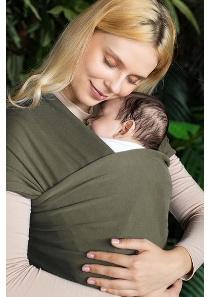 Wrap Sling - Esnek Bebek Taşıma Şalı - Yenidoğan Bebeklerin Ihtiyacı Olan Ten Teması ve M Pozisyonu Için Ideal (Yeşil) fırsatları