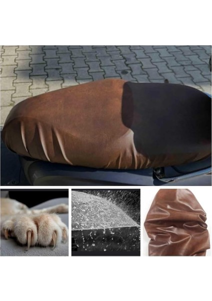 Caro (177) Kahverengi Honda Activa 125 Delux 2024 Deri Sele Kılıfı Örtüsü Brandası- ile Uyumlu