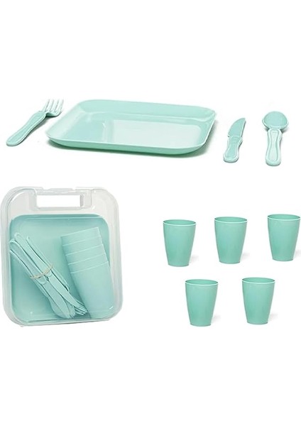 6 Kişilik Piknik Seti Çatal, Bıçak, Kaşık, Bardak, Tabak Komple Set 31 Parça fiyatları