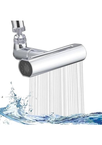 360° Dönebilen Evrensel Musluk Ucu - 4 Farklı Su Çıkış Modlu Çok Yönlü Döner Mutfak Musluk Ucu