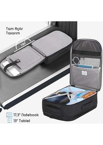 Explor Eco MCE-1205 34L El Bagajı Seyahat Sırt Çantası, 17.3 Inç Laptop Sırt Çantası, Su Geçirmez Kabin Boy Sırt Çantası, Çevre Dostu, Reflektörlü Hafta Sonu Çantası modelleri