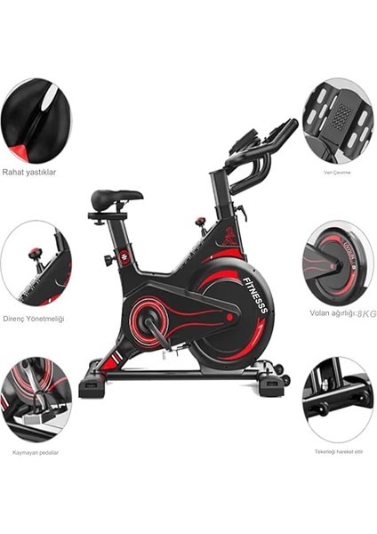 Kondisyon Bisikleti Pb-02 - Alüminyum/alaşım Çelik, 16 Resistance Level, LCD Display, 8 kg Volan, 150 kg Maximum Weight, Kompakt Tasarım fiyatları