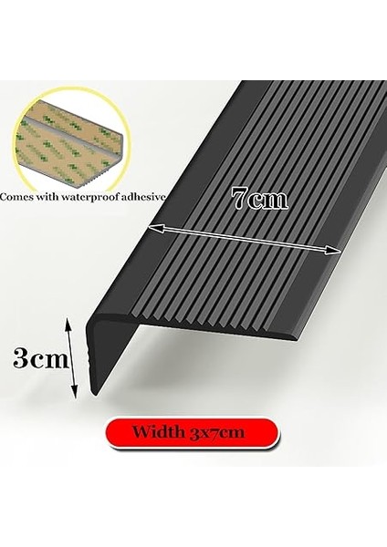 Burunlu Trim Pvc Merdiven Kenarı L Şekilli Kaymaz Koruyucu Güvenlik Adım Trim Kauçuk Köşe Koruma Şeridi Iç Mekan Dış Mekan Fayans Ahşap Metal Merdiven Kurulumu Kolay Genişlik 3 x 7 cm (Renk: B fiyatları