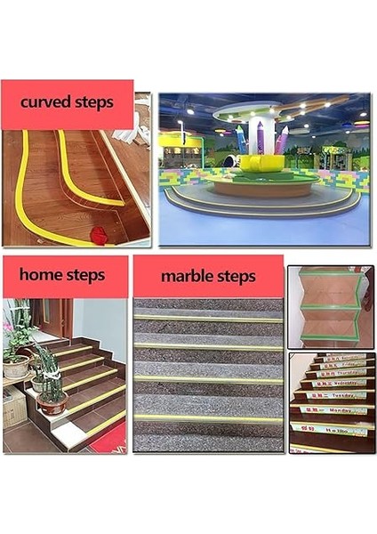 Burunlu Trim Pvc Merdiven Kenarı L Şekilli Kaymaz Koruyucu Güvenlik Adım Trim Kauçuk Köşe Koruma Şeridi Iç Mekan Dış Mekan Fayans Ahşap Metal Merdiven Kurulumu Kolay Genişlik 3 x 7 cm (Renk: B indirimleri