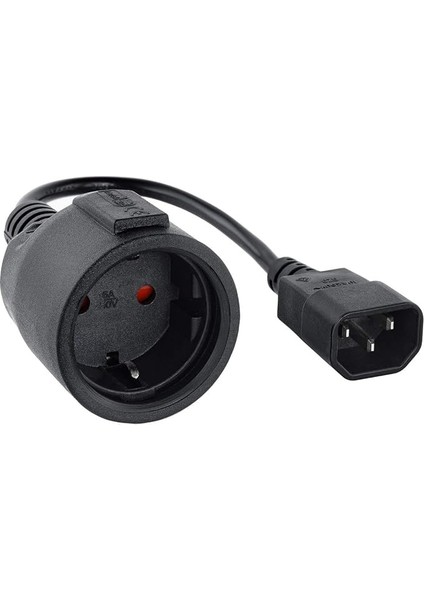 10.22.0902 Usv Için Adaptör Kablosu, Cee7 Soketine C14 Fiş, 50 Cm, Siyah