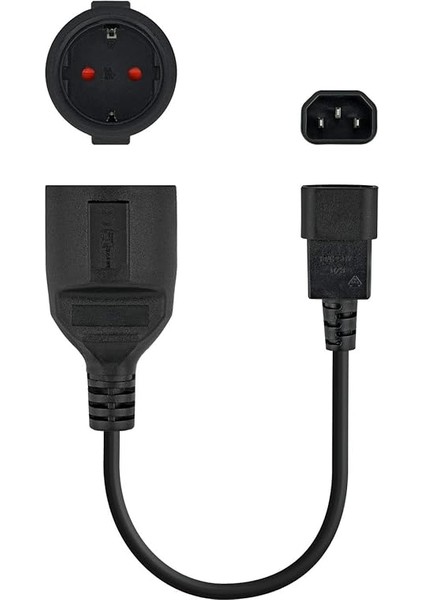 10.22.0902 Usv Için Adaptör Kablosu, Cee7 Soketine C14 Fiş, 50 Cm, Siyah fiyatları