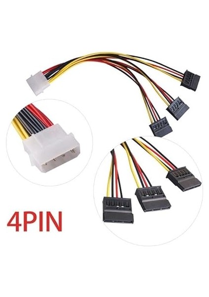 8549 Kasa Içi 3 Port Ide Molex Sata Power HDD 4 Pin Güç Kablosu 4pin Molex Erkek/ 3x 15PIN Sata Dişi 3 Port Sata Dişi 1 Port 4 Pin Ide Power Erkek indirimleri