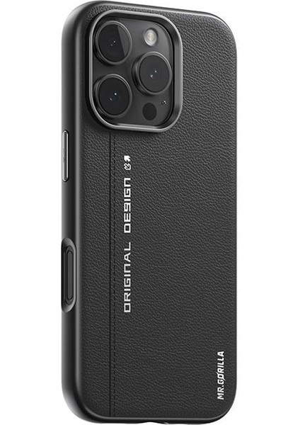 iPhone 16/16 Plus / 16 Pro / 16 Pro Max Uyumlu Premium Leather Deri Telefon Kılıfı (Siyah, iPhone 16 Pro Max)