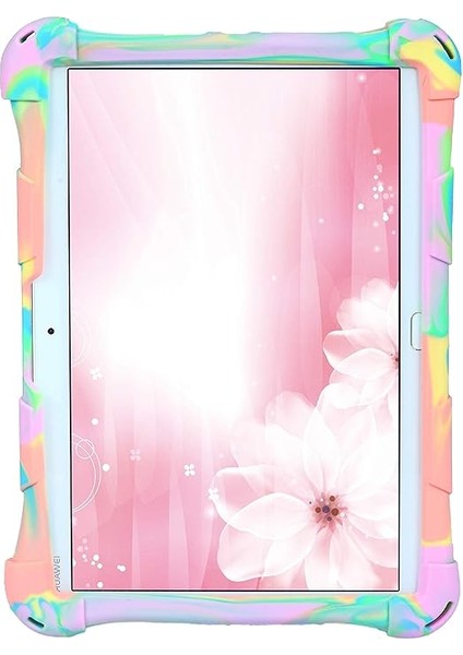 Blackview Tab8 10,1 Inç/teclast P20HD Tablet 10 Inç/aoyodkg A39 Tablet 10.1 Inç/yestel T5 Tablet 10 Inç Için Tam Koruma Silikon Kılıf - Pembe indirimleri