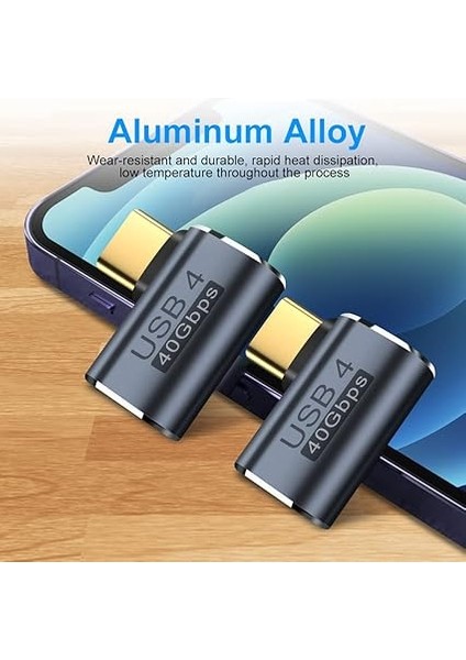 USB C 90 Derece Açılı Adaptör (2'li Paket) - Samsung, MacBook ve Diğer Usb-C Cihazları ile Uyumlu fırsatları