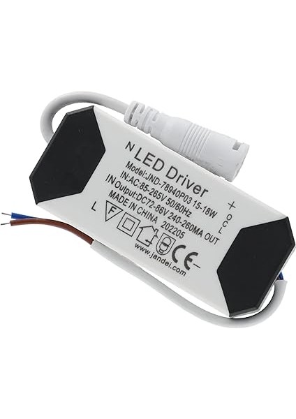 - Pakette 3 LED Sürücü Transformatörü 15W-18W Dc, Çok Gerilim Girişi 85-265V Ac 50/60Hz, Çıkış 72-86 Vdc 240-260 Ma, Downlights ve Diğer LED Cihazlar Için Ideal modelleri