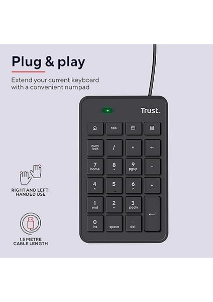 22221 Xalas USB Sayısal Mini Klavye, Siyah modelleri