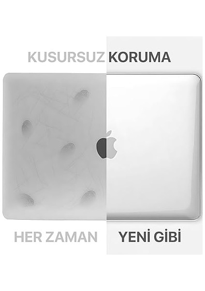 MacBook Pro M1 / M2 13'' ile Uyumlu Sert Polikarbonat Koruyucu Kılıf (A1706/A1708/A1989/A2159/A2251/A2289/A2338) (Super Şeffaf) modelleri