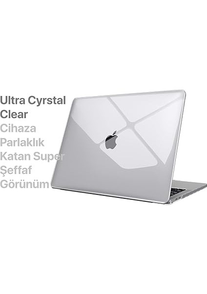 MacBook Pro M1 / M2 13'' ile Uyumlu Sert Polikarbonat Koruyucu Kılıf (A1706/A1708/A1989/A2159/A2251/A2289/A2338) (Super Şeffaf) fırsatları