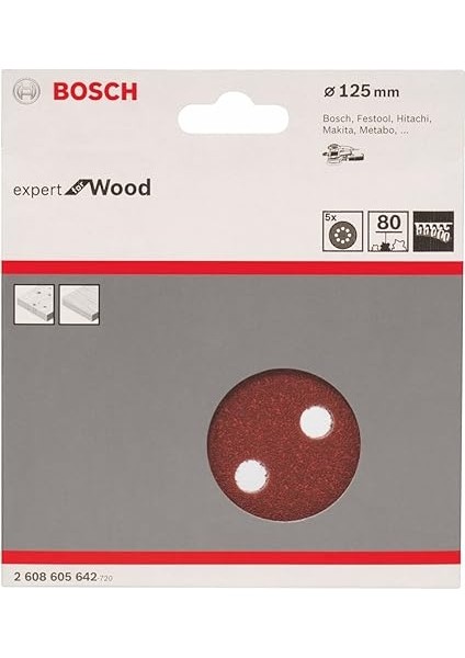 Accessories Bosch Professional Eksantrik Zımpara Için Zımpara Kağıdı, Ahşap ve Boya (5 Adet, Çap 125 Mm, Granülasyon 80, C430) fiyatları