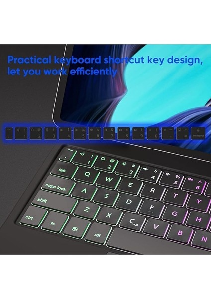 Galaxy Tab S10 10,9 Inc ile Uyumlu Magic Keyboard Touchpad Rgb Işıklı Klavyeli Kılıf fiyatları