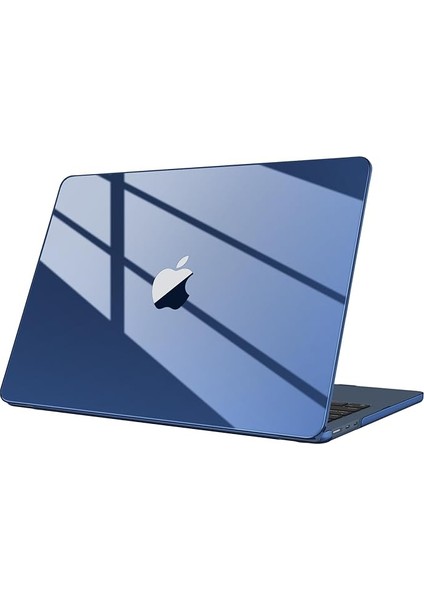 MacBook Air M3 M2 13,6 Inç (2024-2022) A3113 A2681 ile Uyumlu Kılıf, Ultra Ince Sert Kapaklı Koruyucu Kılıf, MacBook Air 13,6 Inç, Kristal Gece Yarısı (Ultra Ince)