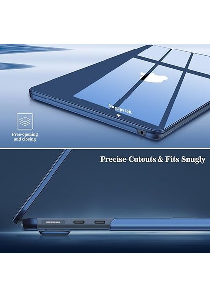 MacBook Air M3 M2 13,6 Inç (2024-2022) A3113 A2681 ile Uyumlu Kılıf, Ultra Ince Sert Kapaklı Koruyucu Kılıf, MacBook Air 13,6 Inç, Kristal Gece Yarısı (Ultra Ince) fırsatları