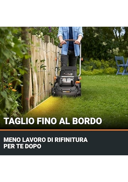 WG737E Nitro Akülü Çim Biçme Makinesi 40 V (2 x 20 V) – Güçlü Fırçasız Motor – 37 cm Kesme Genişliği – 6 Kesme Yüksekliği Kademesi (20 – 70 Mm) – 40 L Çim Toplama Torbası – 2 x 4 Ah Akü ve Çift indirimleri