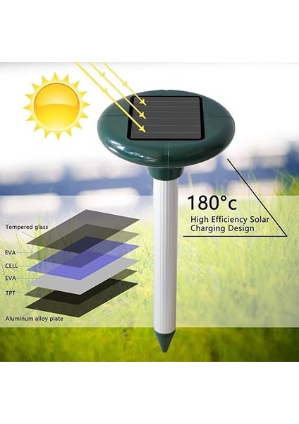 Mole Kovucu Ultrasonik Hayvan Koruma Paketi 2 Güneş Enerjili IP65 Fare Hayvanlarına Karşı Koruma Yılan Ultrasonik indirimleri
